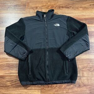 The North Face Jacket Girls Size XL Extra Large Full Zip Black Fleece MINOR FLAW